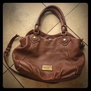 marc jacobs leather handbag satchel, tan